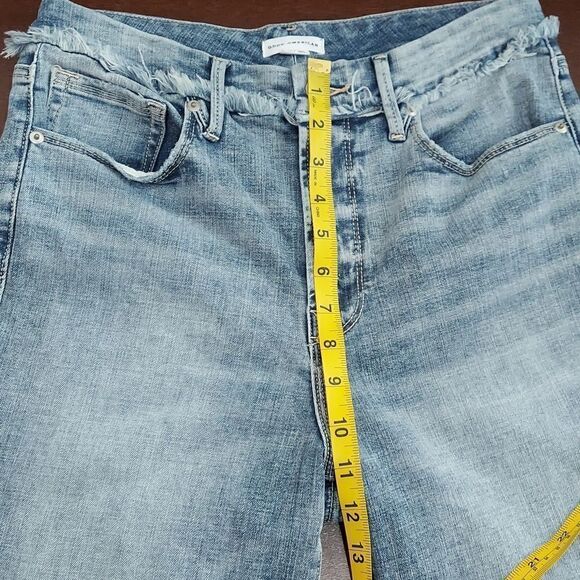 Good American Good Waist Extreme Deep V Distressed Skinny Jeans Sz 30 - Picture 9 of 13